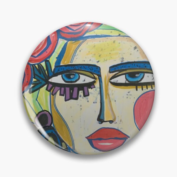 Item preview, Beautiful colorful  abstract girl with roses  designed and sold by Rebeccartist.