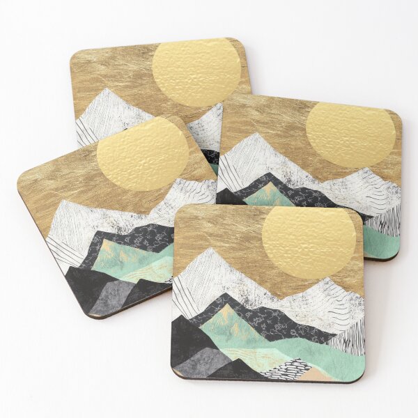 Item preview, Abstract boho mountains with golden sun designed and sold by ArtHouseNiklas.