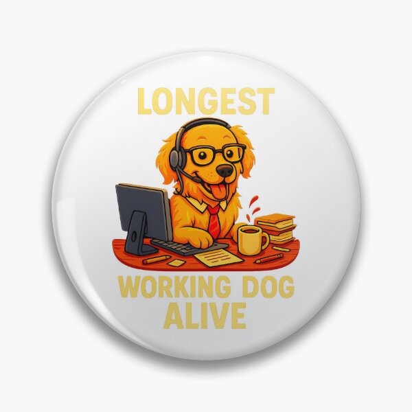 Item preview, Longest Working Dog Alive: Funny Golden Retriever Coworker Art designed and sold by elynne9.
