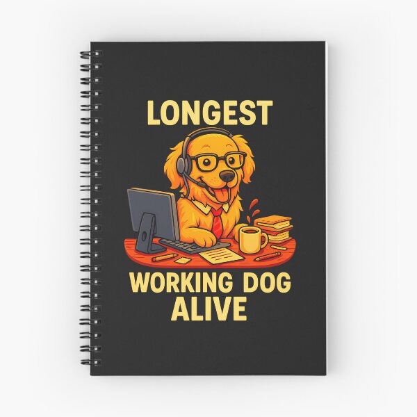 Item preview, Longest Working Dog Alive: Funny Golden Retriever Coworker Art designed and sold by elynne9.