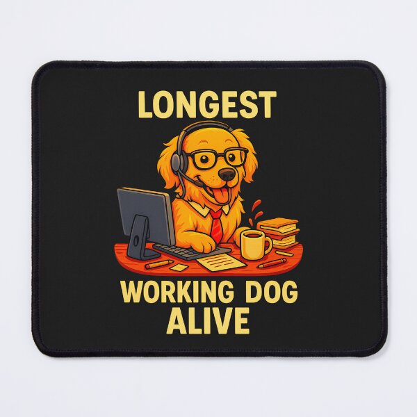 Item preview, Longest Working Dog Alive: Funny Golden Retriever Coworker Art designed and sold by elynne9.