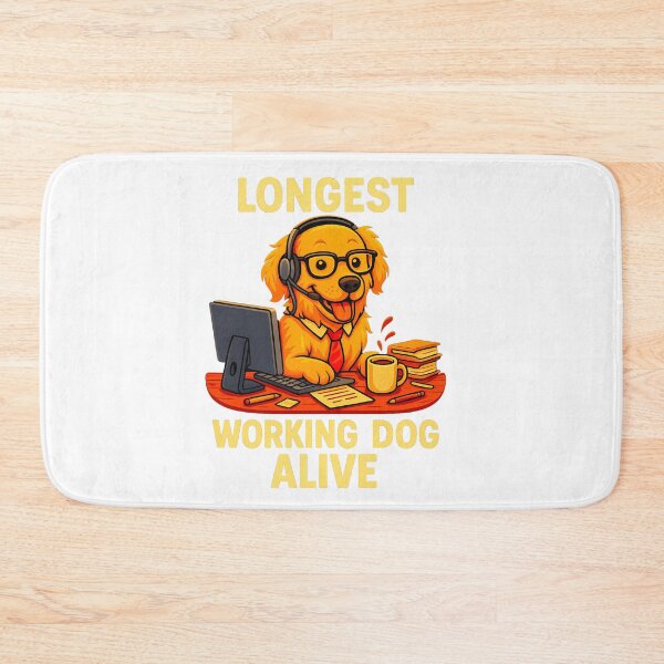 Item preview, Longest Working Dog Alive: Funny Golden Retriever Coworker Art designed and sold by elynne9.