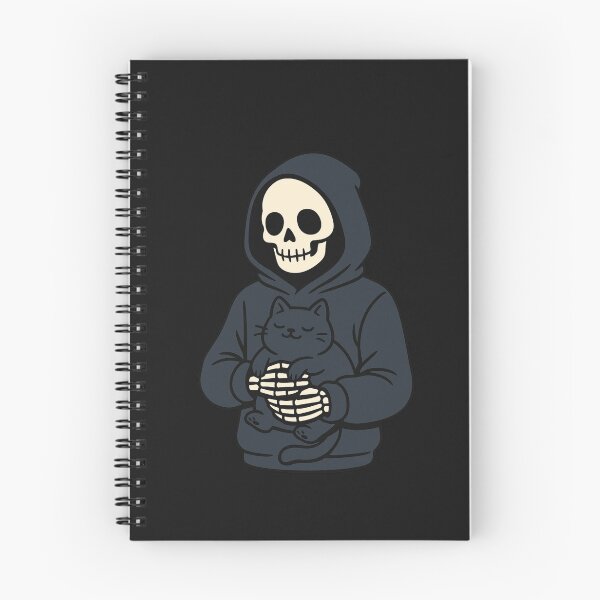 Item preview, Skeleton Holding Cat in Hoodie | Cute & Dark Gothic Skeleton Art designed and sold by ColorSplash123.