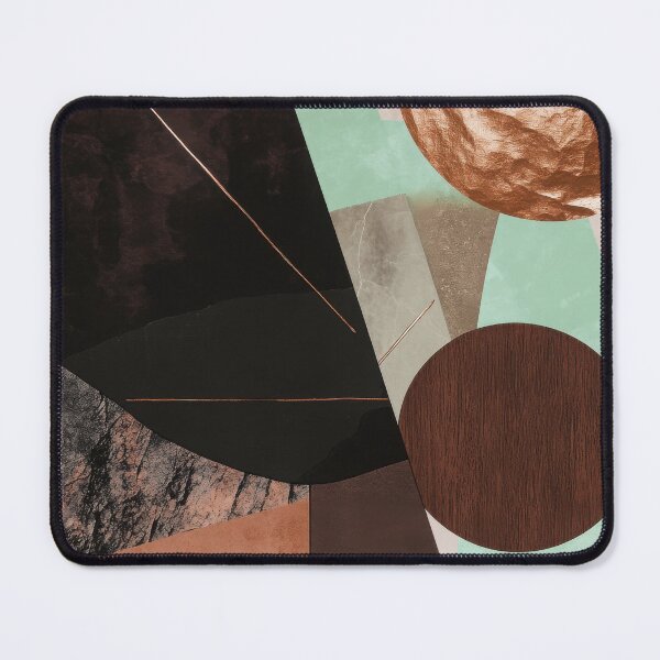 Item preview, Geometric collage in brown, mint & copper designed and sold by ArtHouseNiklas.