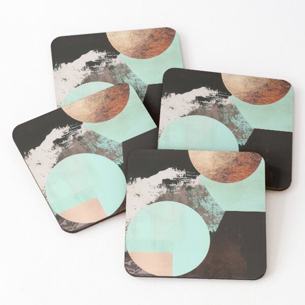 Item preview, Abstract art in turquoise, brown & copper designed and sold by ArtHouseNiklas.