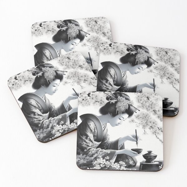 Item preview, Tea Ceremony under the Sakura Blossoms designed and sold by KRISS DEL - STUDIO.
