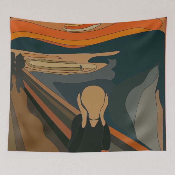 Item preview, The scream painting.  Edward Munch inspired. Vector illustration designed and sold by Tanysha54.
