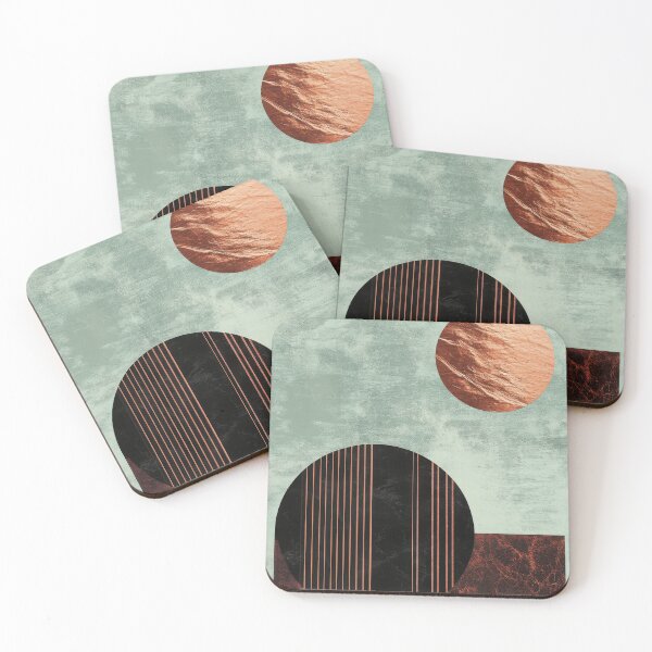 Item preview, Minimalist poster in copper & mint green designed and sold by ArtHouseNiklas.