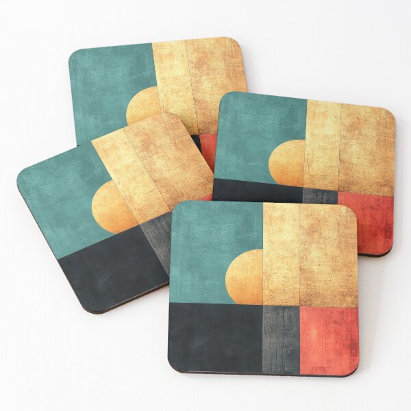 Item preview, Minimalist composition in turquoise & orange designed and sold by ArtHouseNiklas.