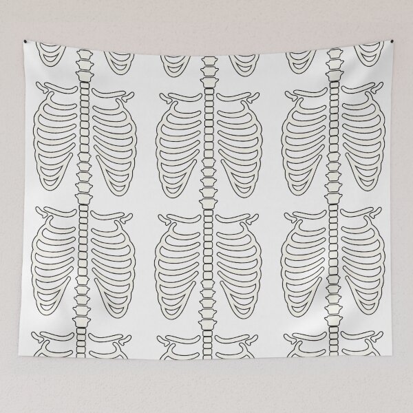 Item preview, Minimalist Human Rib Cage Skeleton Illustration designed and sold by ArtfulWeave.