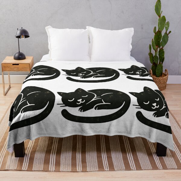 Item preview, Cute Sleeping Black Cat Silhouette Drawing designed and sold by ArtfulWeave.