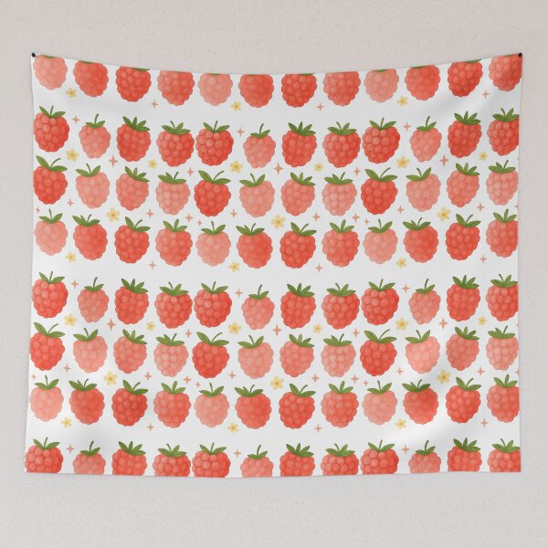 Item preview, Seamless Raspberry Pattern with Flowers designed and sold by ArtfulWeave.