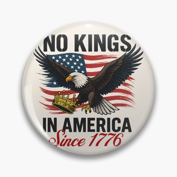 Item preview, No Kings in America Eagle Patriotic T-Shirt – Independence Day Statement Tee designed and sold by legendaryskins.