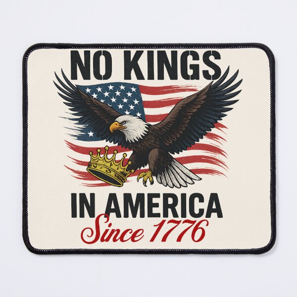 Item preview, No Kings in America Eagle Patriotic T-Shirt – Independence Day Statement Tee designed and sold by legendaryskins.