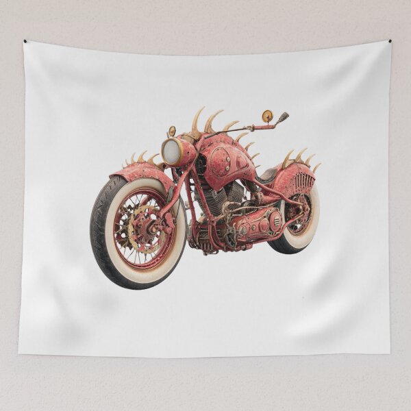 Item preview, Spiked Retro Motorcycle – Steampunk Biker Machine Art designed and sold by MomentumbyOla.