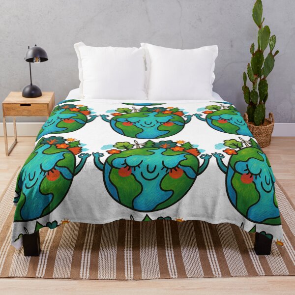 Item preview, Cute Earth Illustration with Eco Friendly Nature Elements designed and sold by ArtfulWeave.