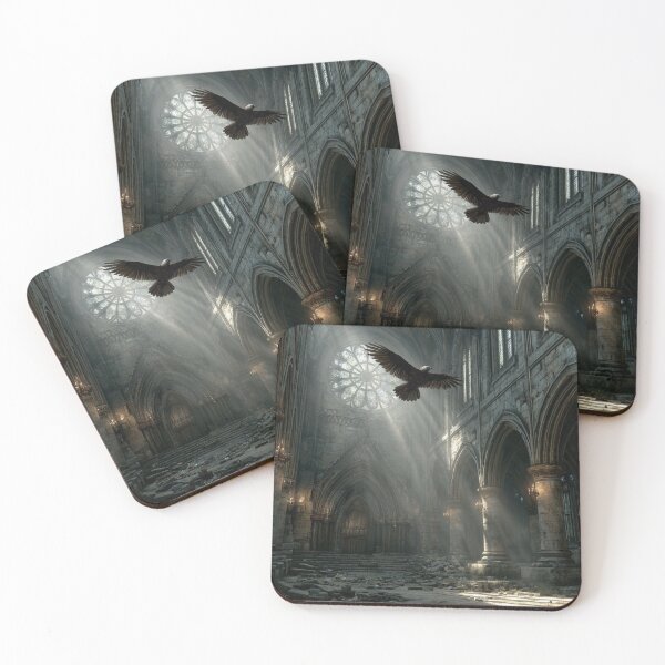 Item preview, raven flying through cathedral  designed and sold by artsy artistry.