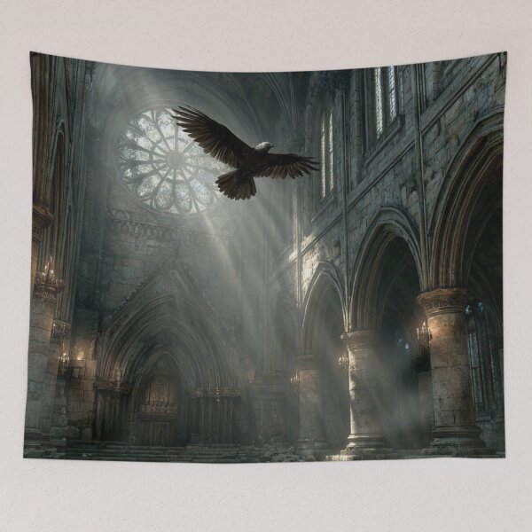 Item preview, raven flying through cathedral  designed and sold by artsy artistry.