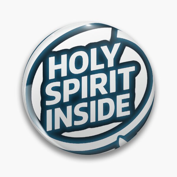 Item preview, Holy Spirit Inside – Tech Faith Badge designed and sold by LevelUpLab.