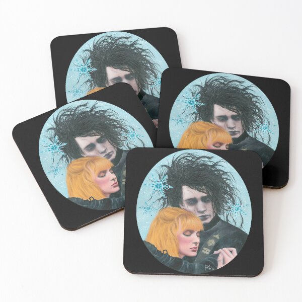 Item preview, Edward Scissorhands, Johnny Depp and Winona Ryder, Tim Burton Film Fanart, couple hug, love designed and sold by CcMacius.