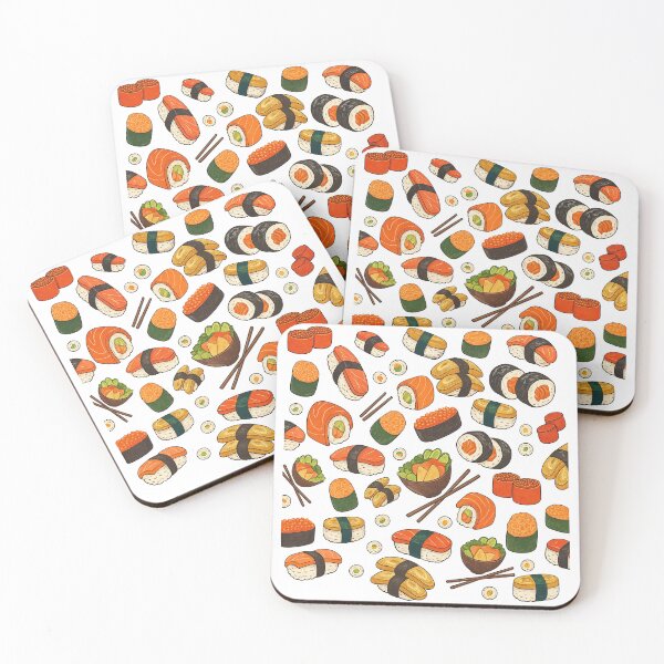 Item preview, Cute Colorful Sushi Pattern with Rolls and Nigiri designed and sold by ArtfulWeave.