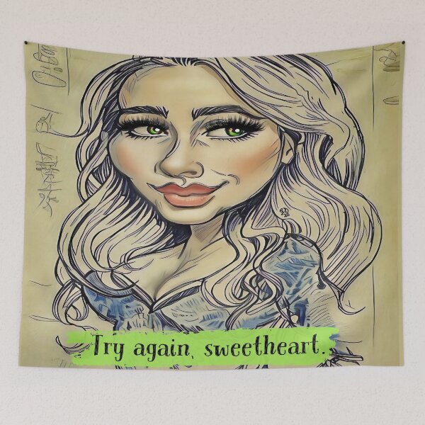 Item preview, Try Again Sweetheart Pop Art Portrait designed and sold by gleefulme.
