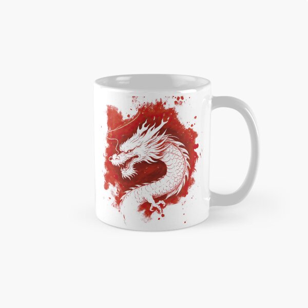 Item preview, Red Splash Chinese Dragon Art with Ink Style designed and sold by ArtfulWeave.