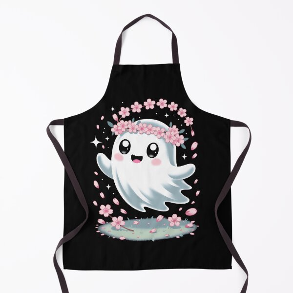 Item preview, cheerful ghost with a cherry blossom crown designed and sold by jkrphoto.