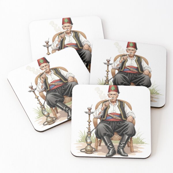 Item preview, Lebanese man smoking argileh designed and sold by leilazarus.