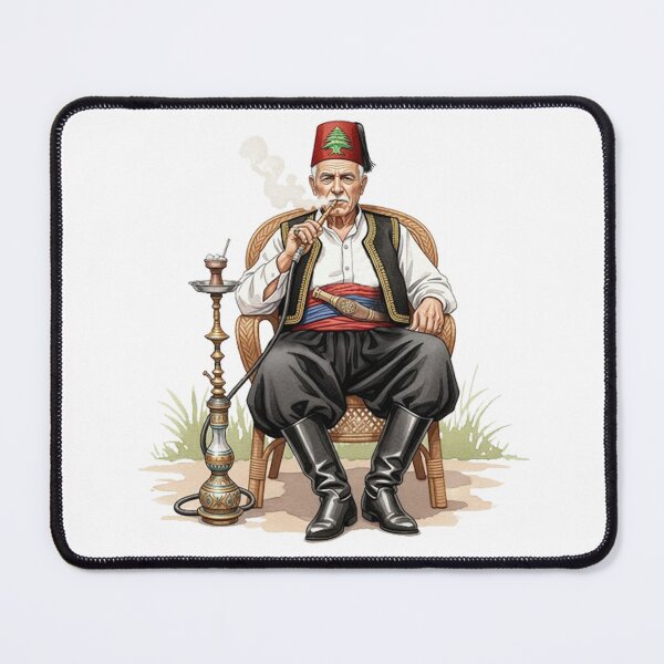 Item preview, Lebanese man smoking argileh designed and sold by leilazarus.