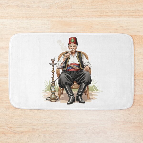 Item preview, Lebanese man smoking argileh designed and sold by leilazarus.