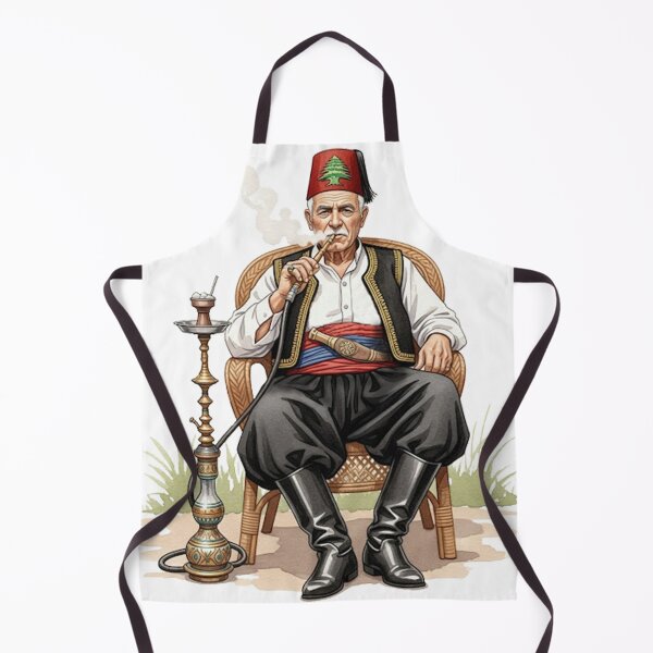 Item preview, Lebanese man smoking argileh designed and sold by leilazarus.