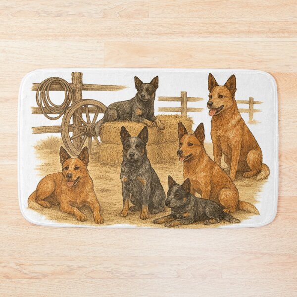 Item preview, Cattle dogs on Ranch designed and sold by Elbeety.