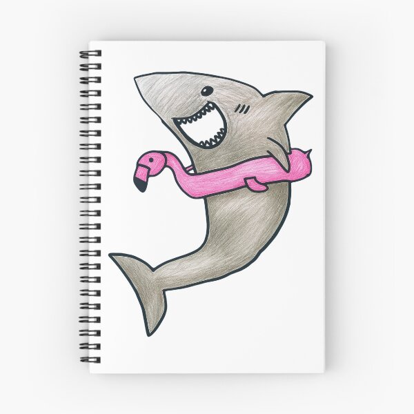 Item preview, Shark wearing a flamingo floaty drawing! designed and sold by Blazingproducts.