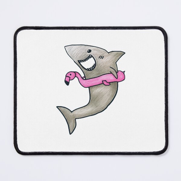 Item preview, Shark wearing a flamingo floaty drawing! designed and sold by Blazingproducts.