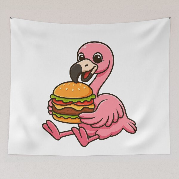Item preview, Flamingo Eating Hamburger designed and sold by k3rstman1.