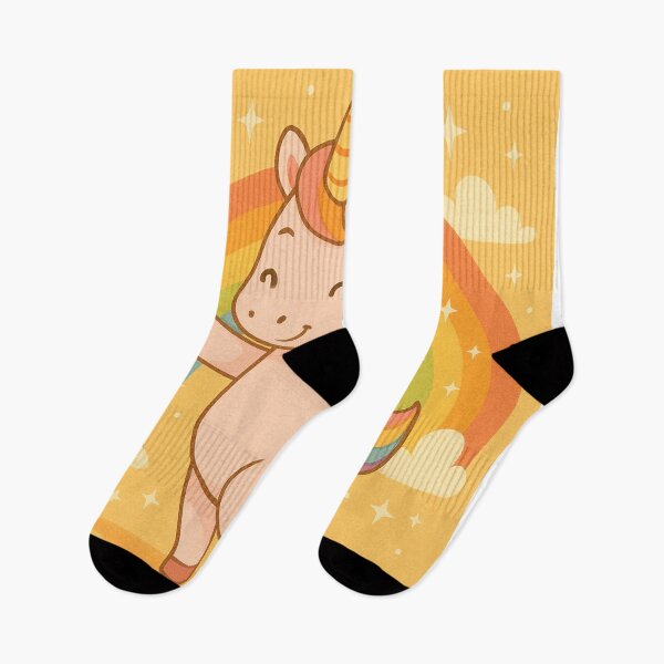 Item preview, Baby unicorn dancing in front of a rainbow designed and sold by leilazarus.