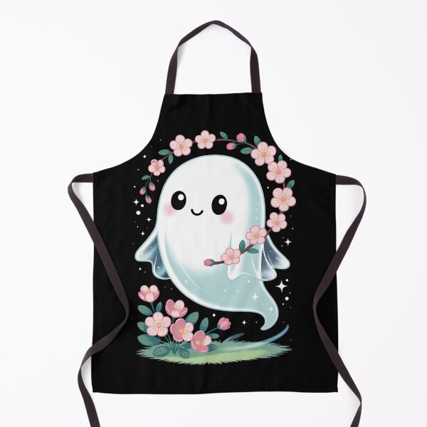 Item preview, cheerful ghost with a cherry blossom crown designed and sold by jkrphoto.
