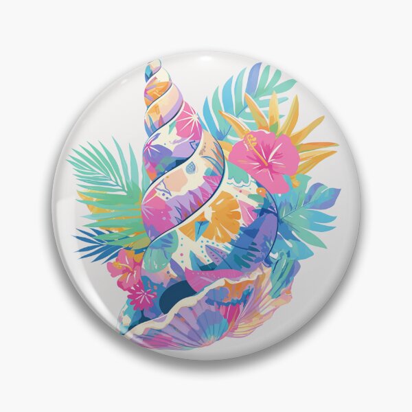 Item preview, Bright floral Seashell designed and sold by MendaciousMina.