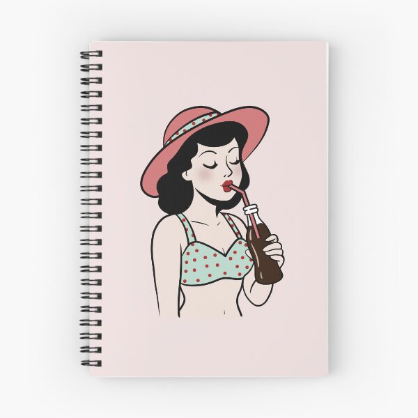 Item preview, Vintage Summer Woman Drinking Soda designed and sold by ellealsopaints.