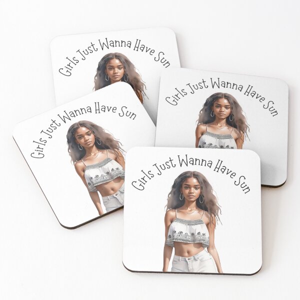 Item preview, Girls Just Want to Have Sun – Cute Summer Black Woman Graphic Tee designed and sold by SirensSageStone.