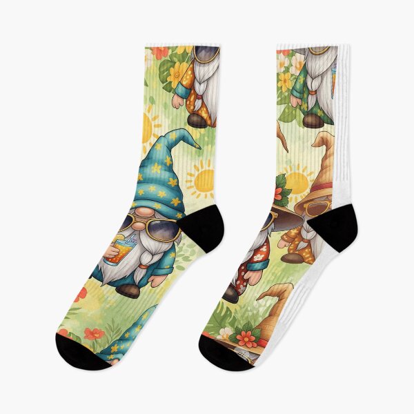 Item preview, Sunny Gnome Summer Seamless Pattern designed and sold by jinmommyonline.
