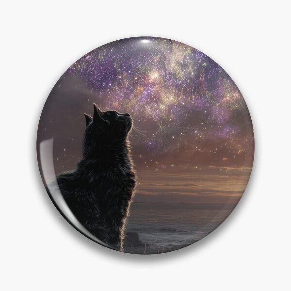 Item preview, black cat staring into the stars designed and sold by artsy artistry.