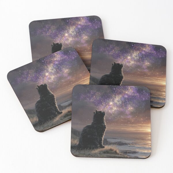 Item preview, black cat staring into the stars designed and sold by artsy artistry.