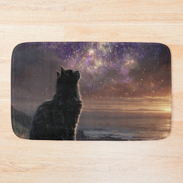 Item preview, black cat staring into the stars designed and sold by artsy artistry.