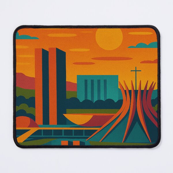 Item preview, Colorful Retro Pop Art Poster of Brasília | Brazil Cityscape Wall Art | Mid-Century Travel Illustration | Vibrant Brasília Skyline Decor | Modern Vintage Brazil Print designed and sold by PaintedPixels01.