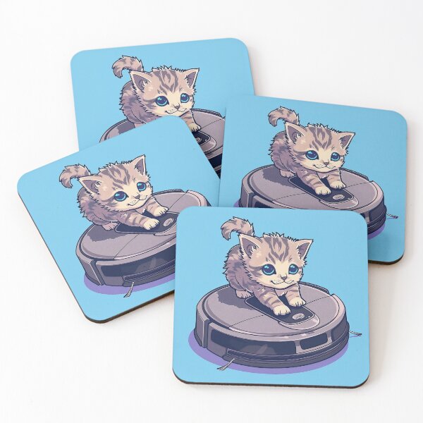 Item preview, Catoon Kitten Riding a robot vacuum designed and sold by CatsAndDogs-TF.