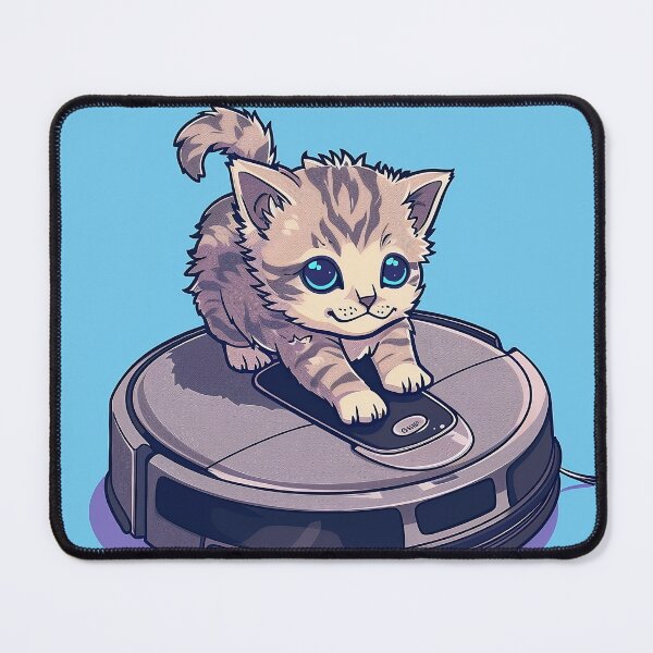 Item preview, Catoon Kitten Riding a robot vacuum designed and sold by CatsAndDogs-TF.