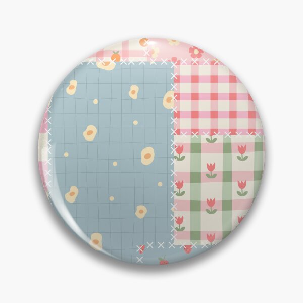 Item preview, Colorful Cozy Patchwork Quilt Plaid, Fruit & Floral Patterns with Stitch Details  designed and sold by WonderweissStudio.