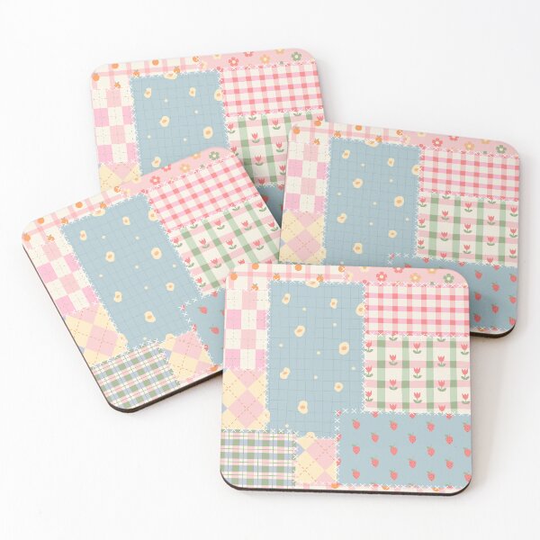 Item preview, Colorful Cozy Patchwork Quilt Plaid, Fruit & Floral Patterns with Stitch Details  designed and sold by WonderweissStudio.